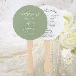 Sage Green Simple Wedding Fächer