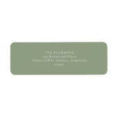 Sage Green  | Simple Wedding Return Address Label (Vorne)