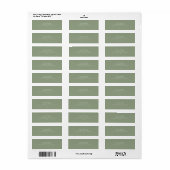 Sage Green  | Simple Wedding Return Address Label (Vorne)