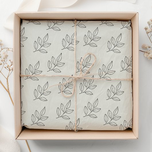 Sage Green Small Business Minimalist Botanical Seidenpapier