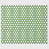 Sage Green Small Polka Dots Geschenkpapier (Flach)