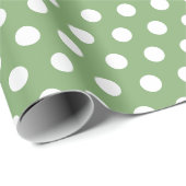 Sage Green Small Polka Dots Geschenkpapier (Rolleneckpunkt)