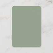 Sage Green Small Vertical Wedding RSVP QR Code Begleitkarte (Rückseite)