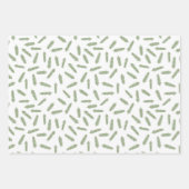 Sage Green Snowflakes Pine Karierte Urlaubsmuster Geschenkpapier Set (Vorderseite 3)