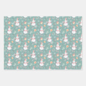 Sage Green Snowman Holiday Geschenkpapier Set (Vorderseite 3)