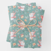 Sage Green Snowman Holiday Geschenkpapier Set (Beispiel)