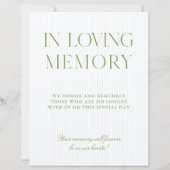 Sage Green & Soft Blue In Loving Memory Sign (Vorderseite)