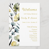 Sage Green & Soft Yellow Botanical Weddin Programm (Vorderseite)