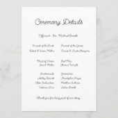 Sage Green & Soft Yellow Botanical Weddin Programm (Rückseite)