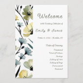 Sage Green & Soft Yellow Botanical Weddin Programm (Vorderseite)