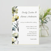 Sage Green & Soft Yellow Botanical Wedding Einladung (Stehend Vorderseite)