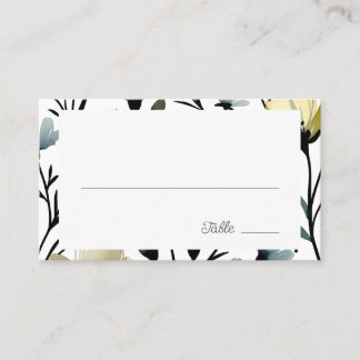 Sage Green & Soft Yellow Botanical Wedding Platzkarte