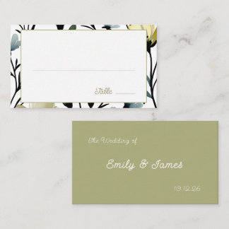 Sage Green & Soft Yellow Botanical Wedding Platzkarte