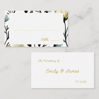 Sage Green & Soft Yellow Botanical Wedding Platzkarte