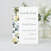 Sage Green & Soft Yellow Botanical Wedding Save The Date (Stehend Vorderseite)