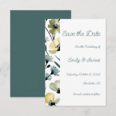 Sage Green & Soft Yellow Botanical Wedding Save The Date (Vorne/Hinten)