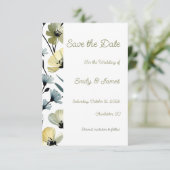 Sage Green & Soft Yellow Botanical Wedding Save The Date (Stehend Vorderseite)