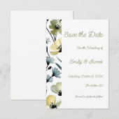 Sage Green & Soft Yellow Botanical Wedding Save The Date (Vorne/Hinten)