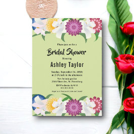 Sage Green | Sommer | Elegantes florales Brautpart Einladung