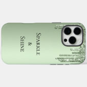Sage Green Sparkle Glitzer Tropfen Case-Mate iPhone Hülle (Rückseite (Horizontal))