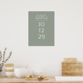 Sage Green Special Date Hochzeitssymbol Poster (Küche)