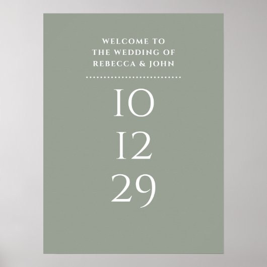 Sage Green Special Date Hochzeitssymbol Poster (Vorne)