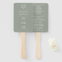 Sage Green Special Date Wedding Programm Fächer