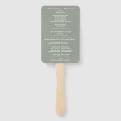 Sage Green Special Date Wedding Programm Fächer (Rückseite)