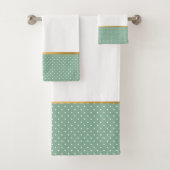 SAGE GREEN SPOT BADEZIMMER TOWEL SET (Insitu)