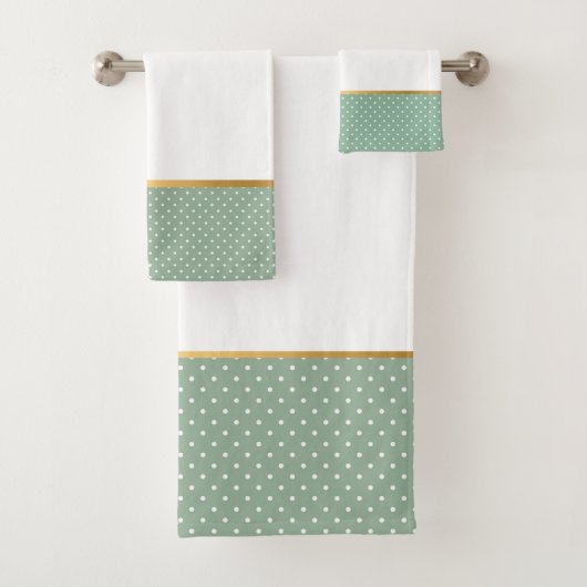 SAGE GREEN SPOT BADEZIMMER TOWEL SET (Insitu)