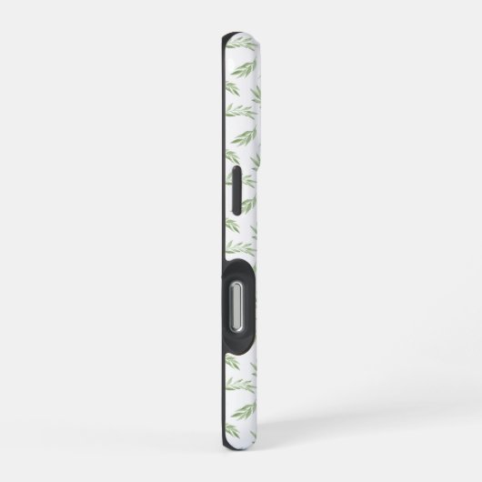 Sage Green Spring Verlasst Personalisierten Namen iPhone Hülle (Rechte Seite)