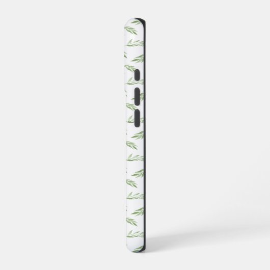 Sage Green Spring Verlasst Personalisierten Namen iPhone Hülle (Linke Seite)