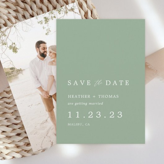 Sage Green Spring Wedding Foto Save the Date