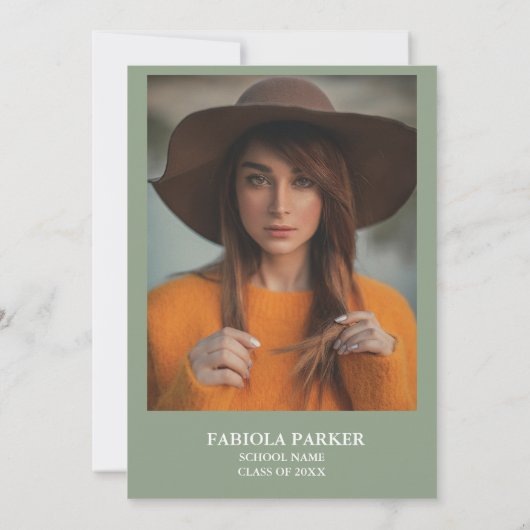 Sage Green Spring Wildblume Garden Abschluss Einladung (Rückseite)