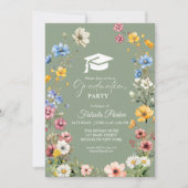 Sage Green Spring Wildblume Garden Abschluss Einladung (Vorderseite)