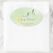 Sage Green Starlit Baby Boy Bliss Special Delivery Ovaler Aufkleber (Tasche)