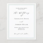 Sage green staubblaue Hochzeitseinladung (Vorderseite)