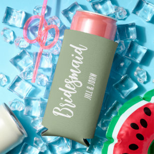 Sage Green stilisiert Wedding Bridesmaid Selters Dosenkühler