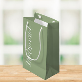 Sage Green Stilistische SkriptWedding Bridesmaid Kleine Geschenktüte