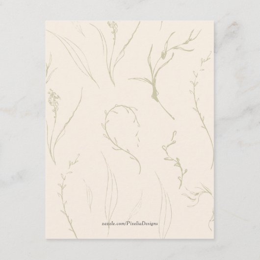 Sage Green Stilvoll moderner Bogen Hochzeitsinfo Begleitkarte (Rückseite)