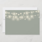 Sage Green String Lights Floral Foto Hochzeit Einladung (Rückseite)