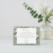 Sage Green String Lights Floral Wedding Vielen Dan Platzkarte (Stehend Vorderseite)