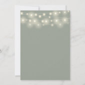 Sage Green String Lights Script Wedding Einladung (Rückseite)