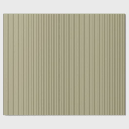 Sage Green Stripe Simple Pinstripe Modern Country Geschenkpapier (Flach)