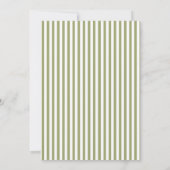 Sage Green Stripe Wedding Einladung (Rückseite)