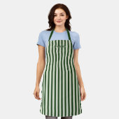 Sage Green Stripe Women's Custom Apron Schürze (Getragen)