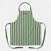 Sage Green Stripe Women's Custom Apron Schürze (Vorderseite)