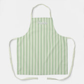 Sage Green Stripe Women's Custom Apron Schürze (Vorderseite)