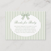 Sage Green Striped Baby Shower Enclosure Card Begleitkarte (Vorderseite)