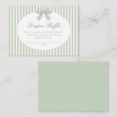 Sage Green Striped Baby Shower Enclosure Card Begleitkarte (Vorne/Hinten)
